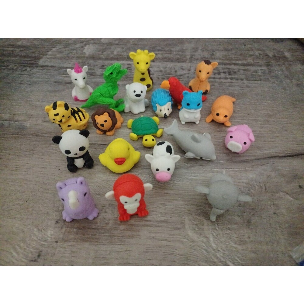 Japanese Iwako Animal Puzzle Eraser Bundle - Take Apart 3D Desk Pets - Lot of 20